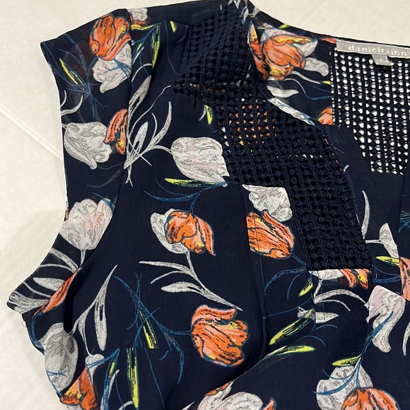 Daniel Rainn LIKE NEW Sleeveless Floral Dress Navy Blue - Picture 6 of 6